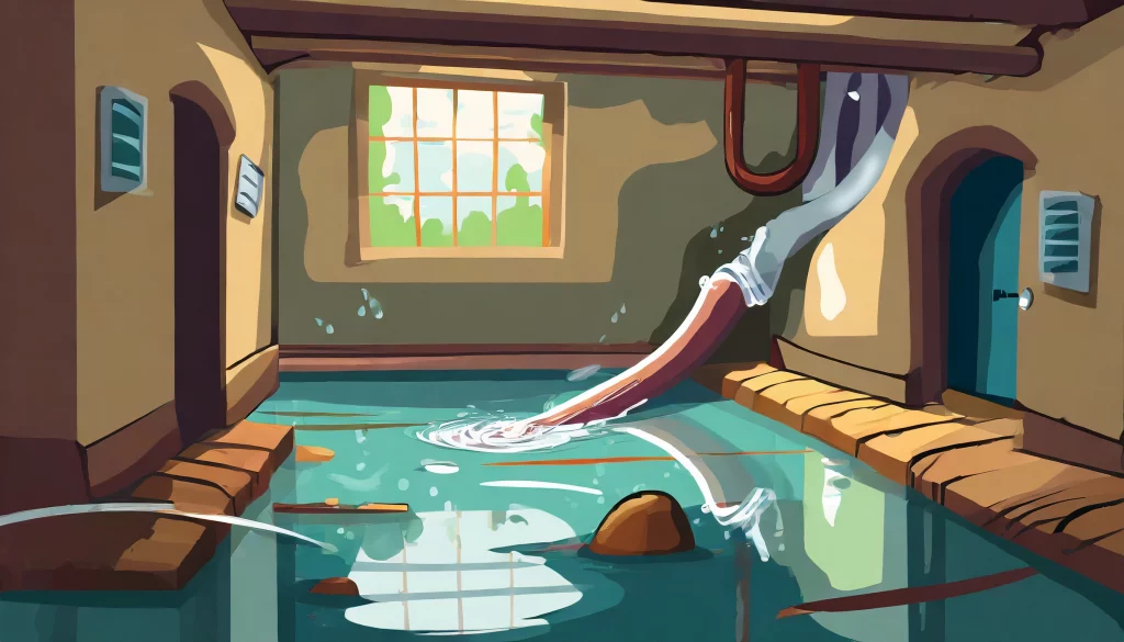 Rohrbruch im Keller, der den ganzen Keller unter Wasser gesetzt hat