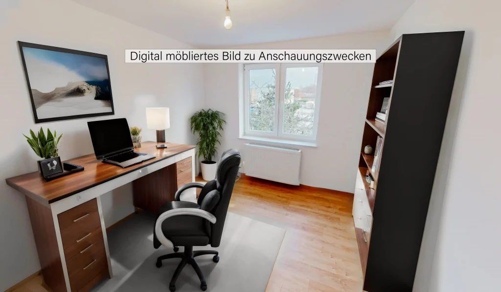 Bild eines möbelierten Arbeitszimmers
